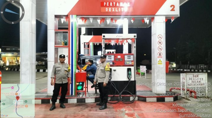 Polsek Sipirok monitor stok BBM SPBU Sialagundi