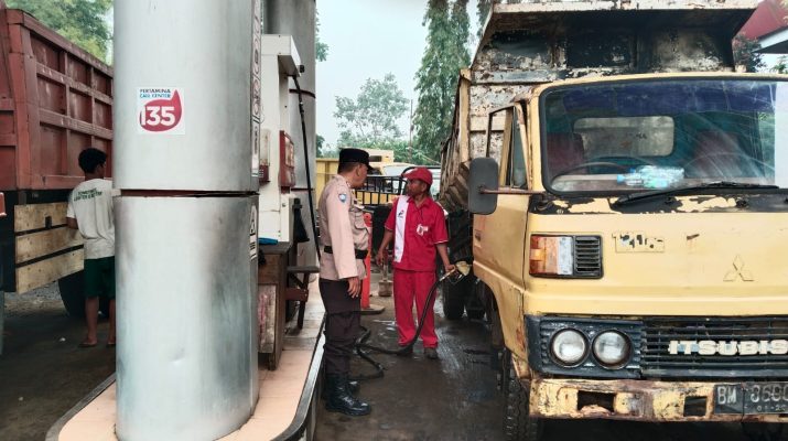 Polsek Sipirok cek ketersediaan stok BBM SPBU Simirik