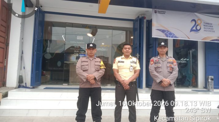 Cegah Gangguan Kamtibmas, Polsek Sipirok Patroli ke Bank Mandiri dan Bank Sumut