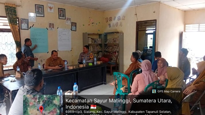 Musyawarah RKPDes Sialang, Polsek Batang Angkola Ajak Warga Jaga Kamtibmas