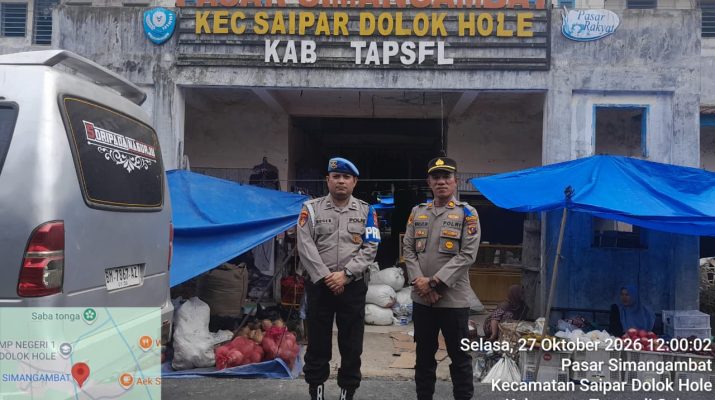 Polsek Saipar Dolok Hole Amankan Aktivitas Pekan Pasar Simangambat
